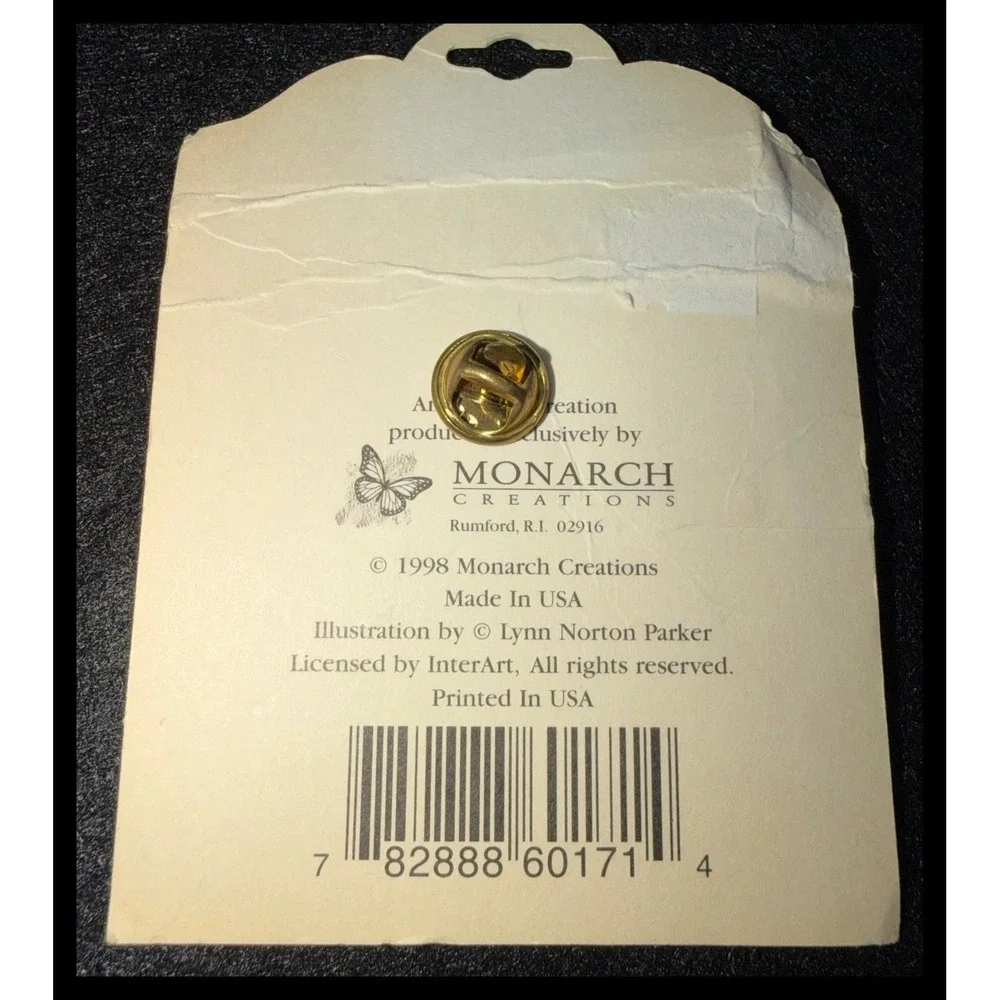 Monarch Creations Teapot Pin Womens Small Gold Bow Dangle Mother Gift